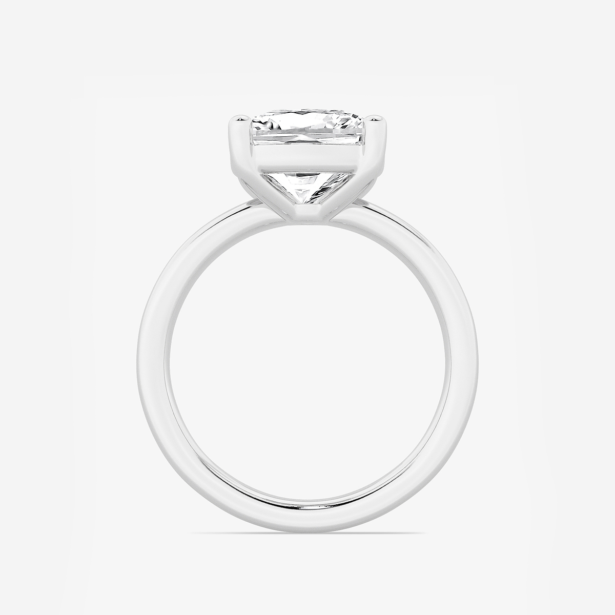 Additional Image 1 for  4 ctw Cushion Lab Grown Diamond Low Setting Solitaire Engagement Ring