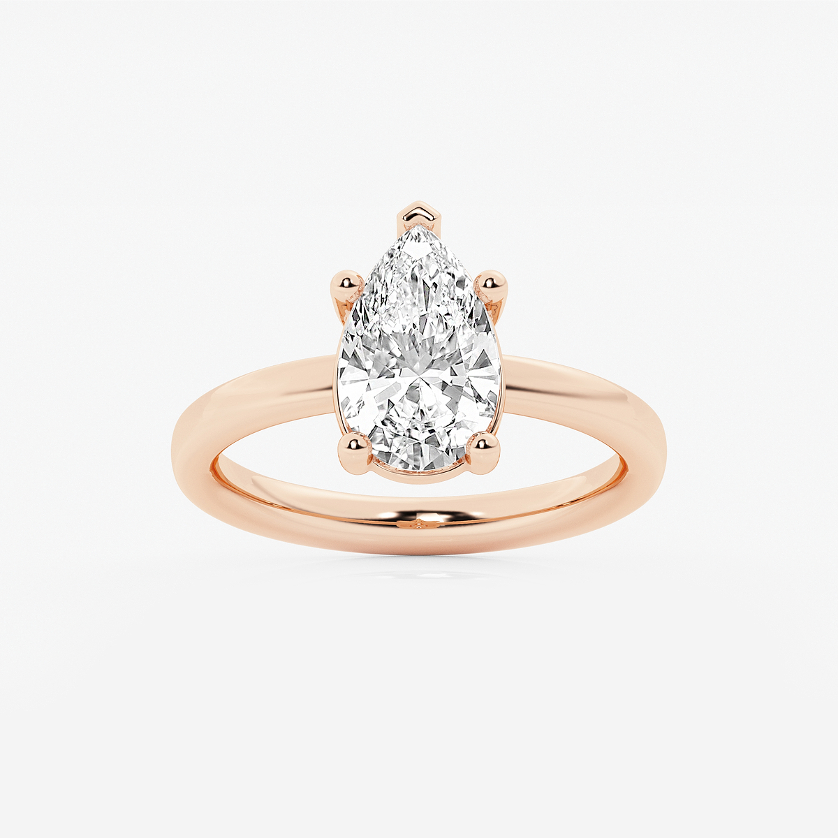 2 ctw Pear Lab Grown Diamond Low Setting Solitaire Engagement Ring