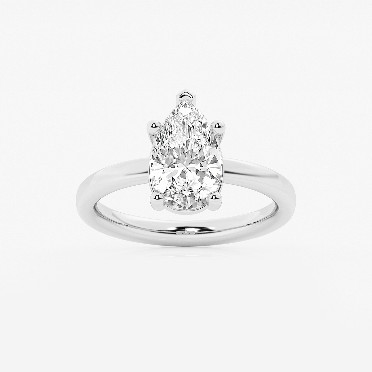 2 ctw Pear Lab Grown Diamond Low Setting Solitaire Engagement Ring