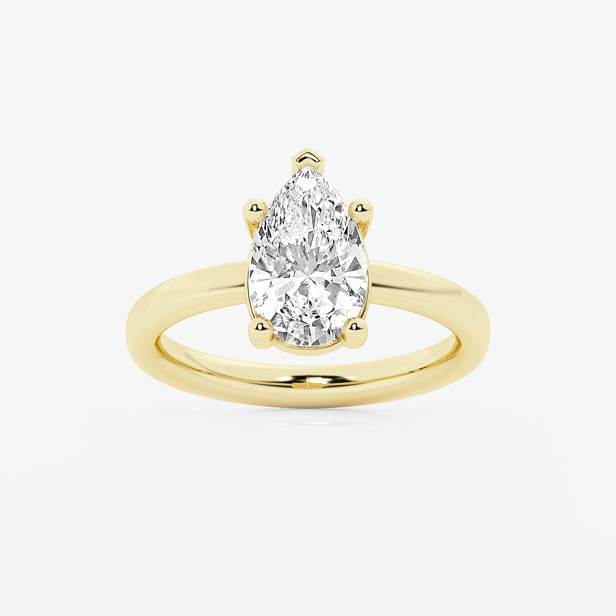 2 ctw Pear Lab Grown Diamond Low Setting Solitaire Engagement Ring