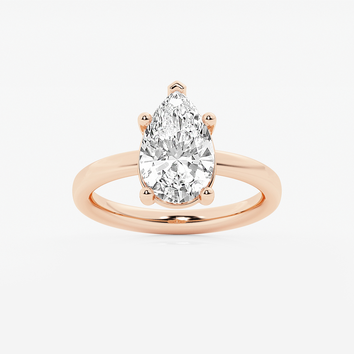 2 1/2 ctw Pear Lab Grown Diamond Low Setting Solitaire Engagement Ring
