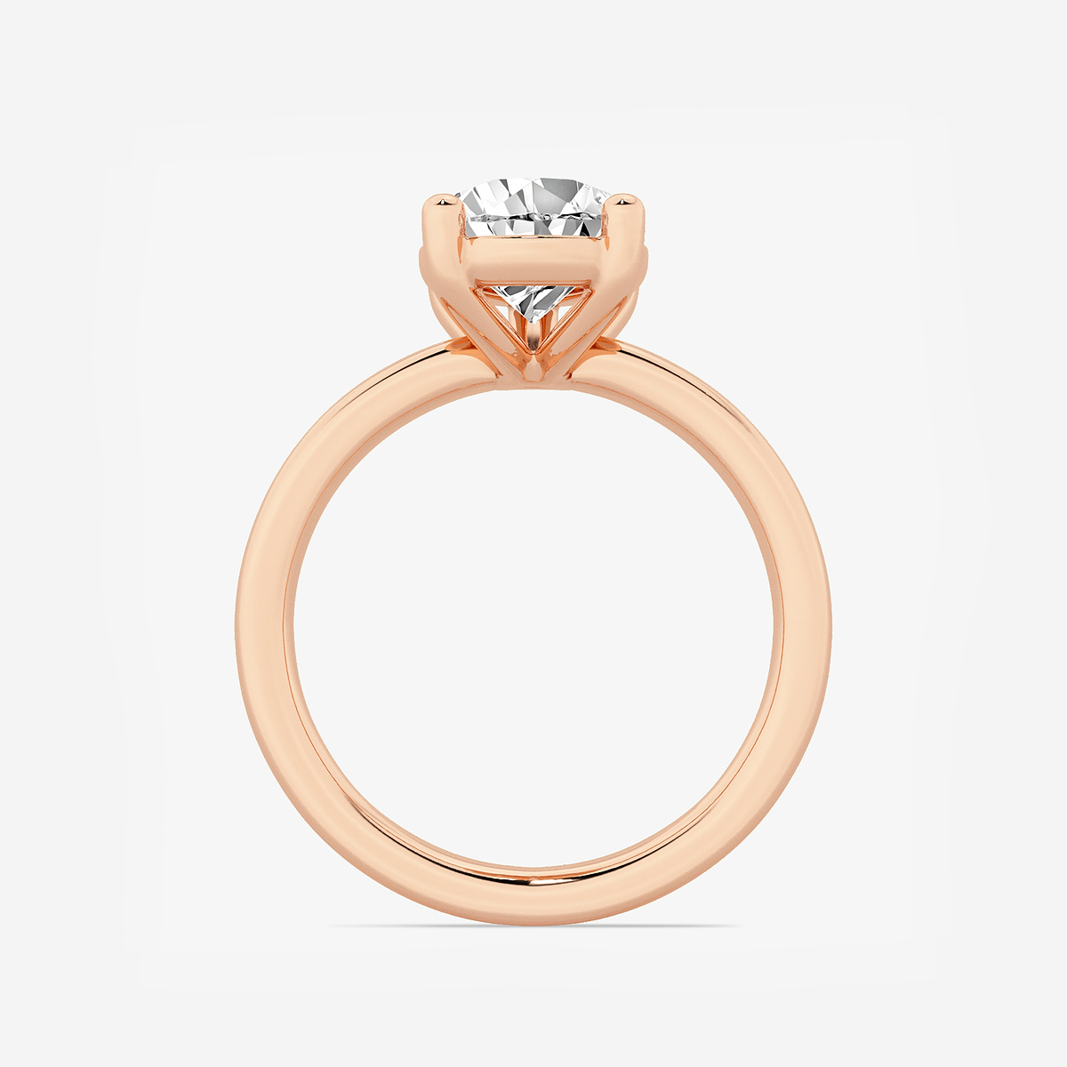Additional Image 1 for  2 1/2 ctw Pear Lab Grown Diamond Low Setting Solitaire Engagement Ring