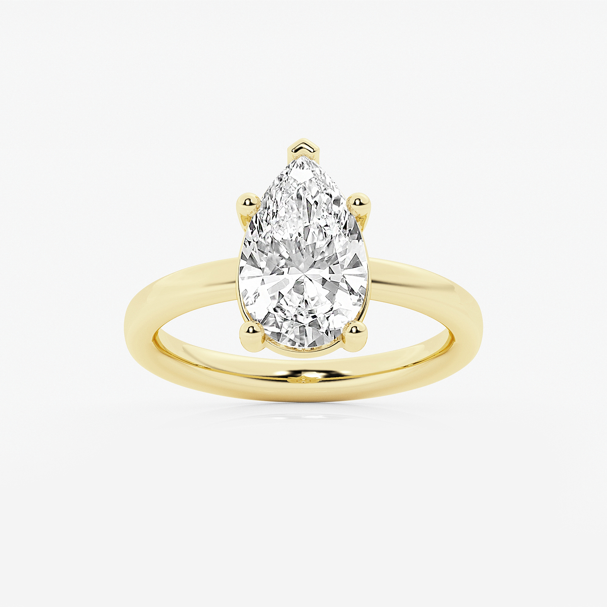 2 1/2 ctw Pear Lab Grown Diamond Low Setting Solitaire Engagement Ring