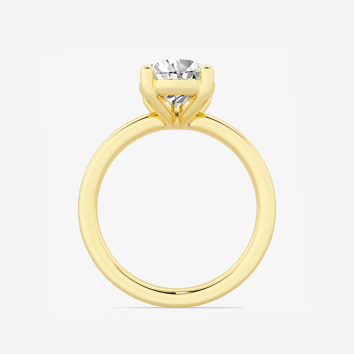 Additional Image 1 for  2 1/2 ctw Pear Lab Grown Diamond Low Setting Solitaire Engagement Ring