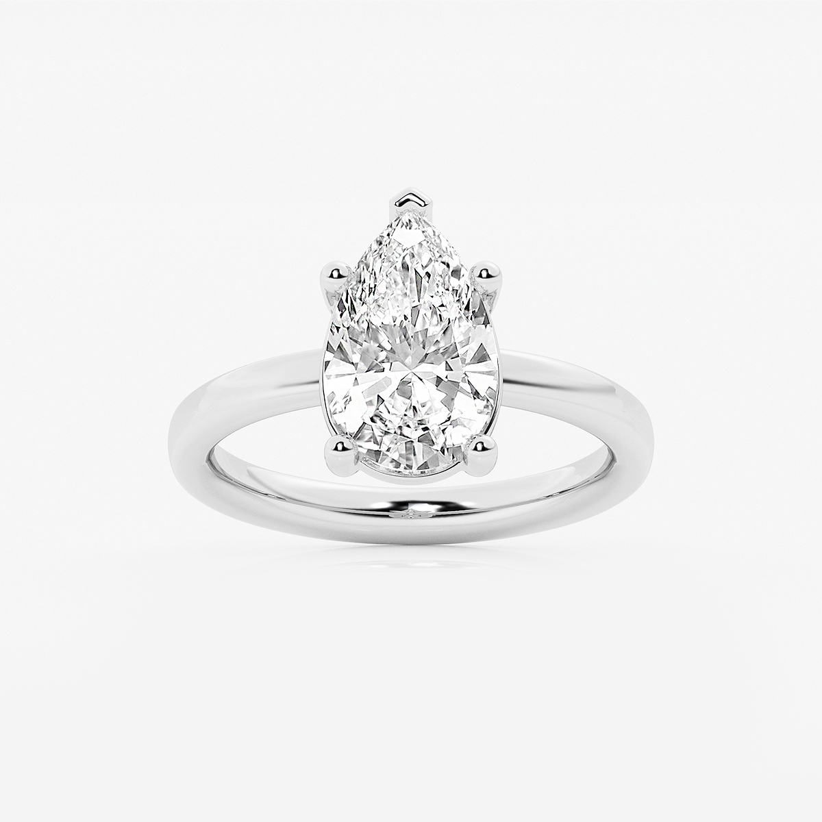 2 1/2 ctw Pear Lab Grown Diamond Low Setting Solitaire Engagement Ring