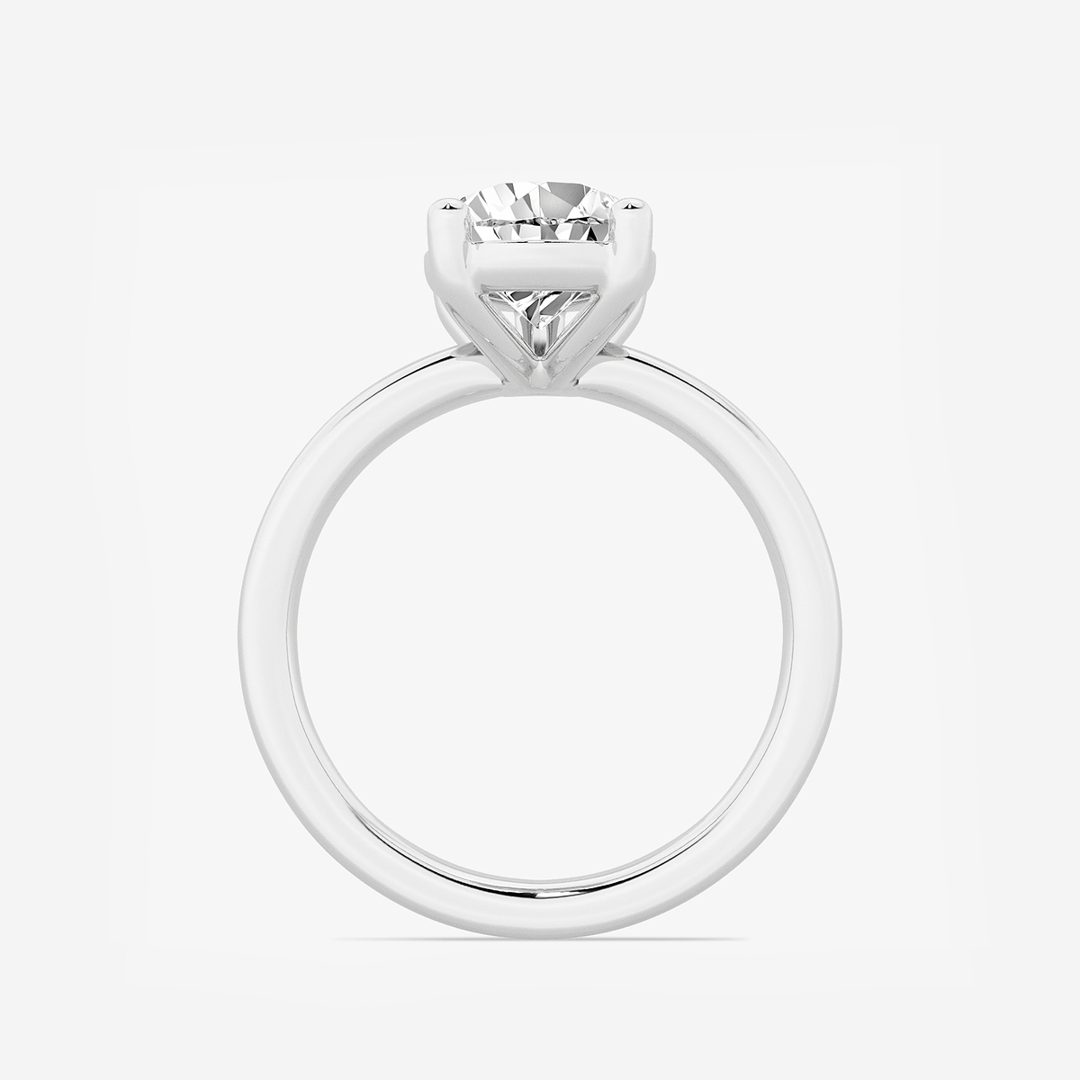 Additional Image 1 for  2 1/2 ctw Pear Lab Grown Diamond Low Setting Solitaire Engagement Ring