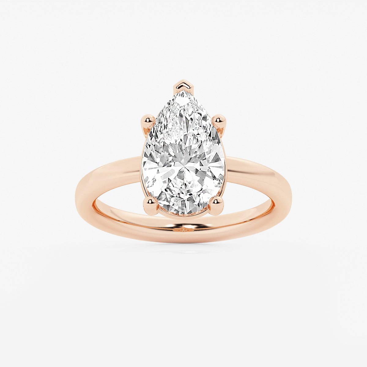3 ctw Pear Lab Grown Diamond Low Setting Solitaire Engagement Ring