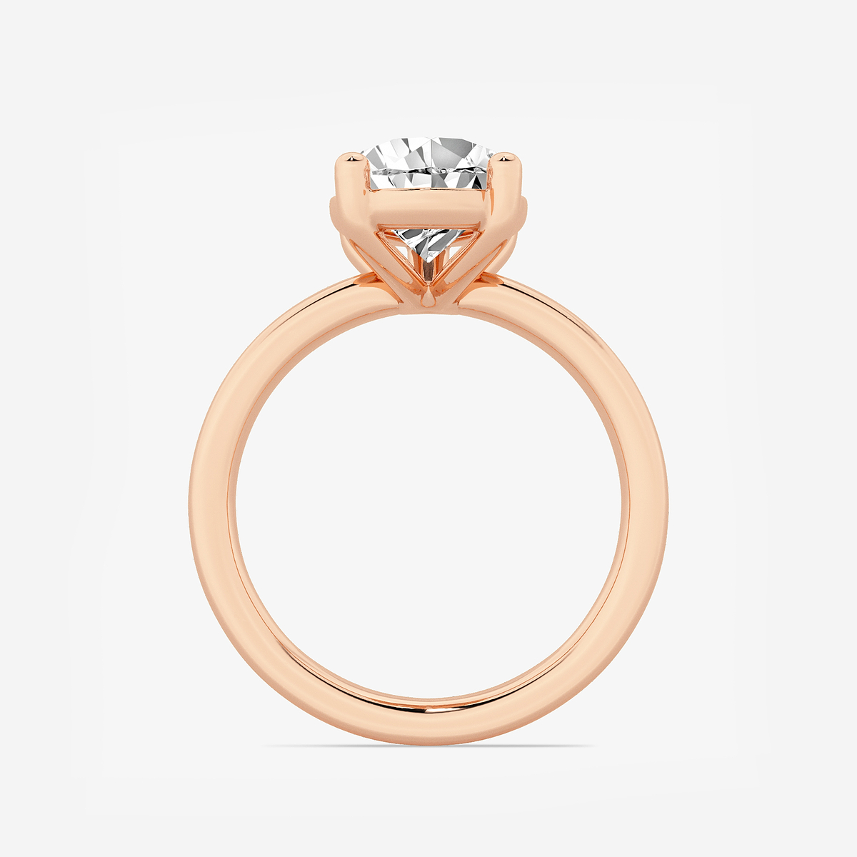 Additional Image 1 for  3 ctw Pear Lab Grown Diamond Low Setting Solitaire Engagement Ring
