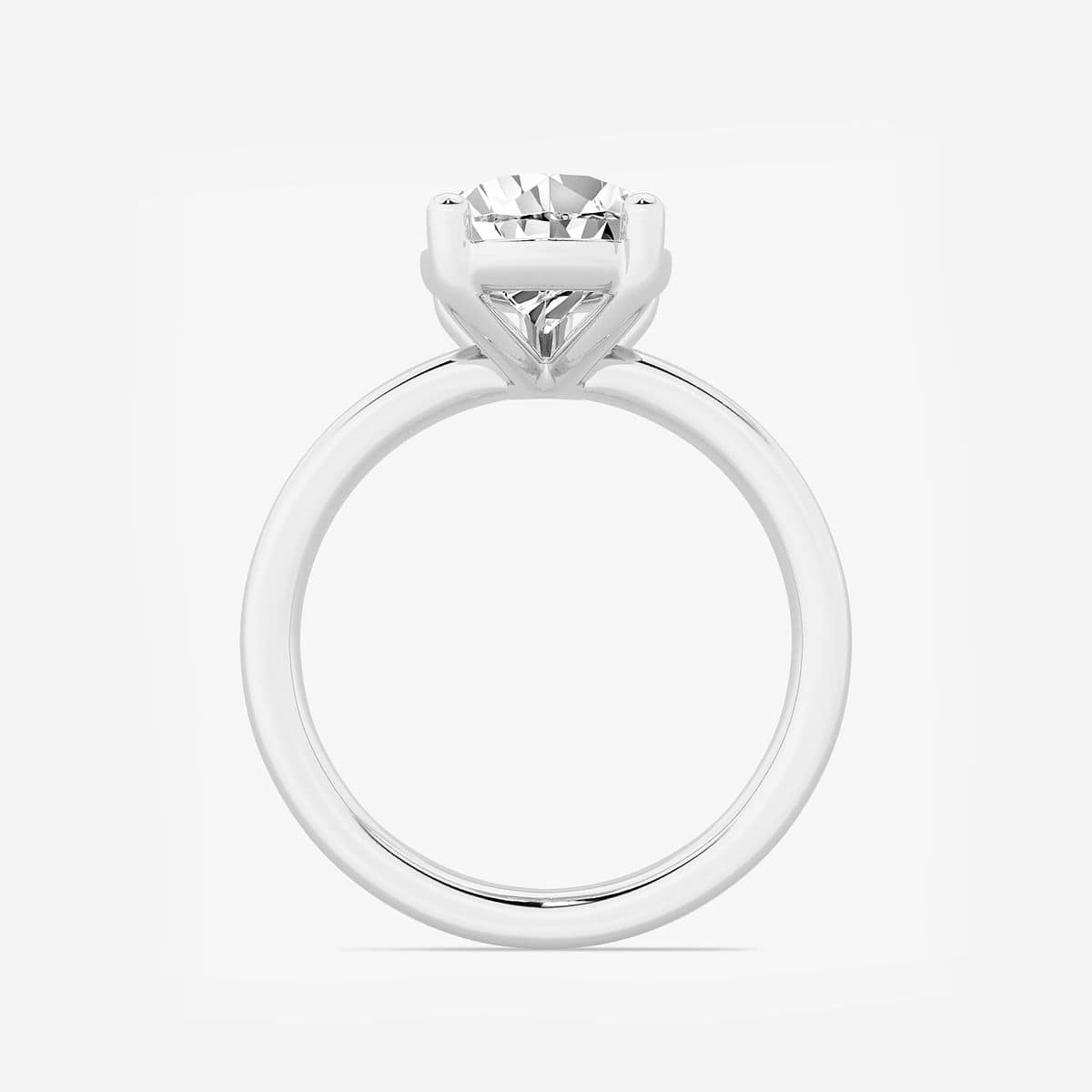 3 ctw Pear Lab Grown Diamond Low Setting Solitaire Engagement Ring 14K White Gold, F, VS2