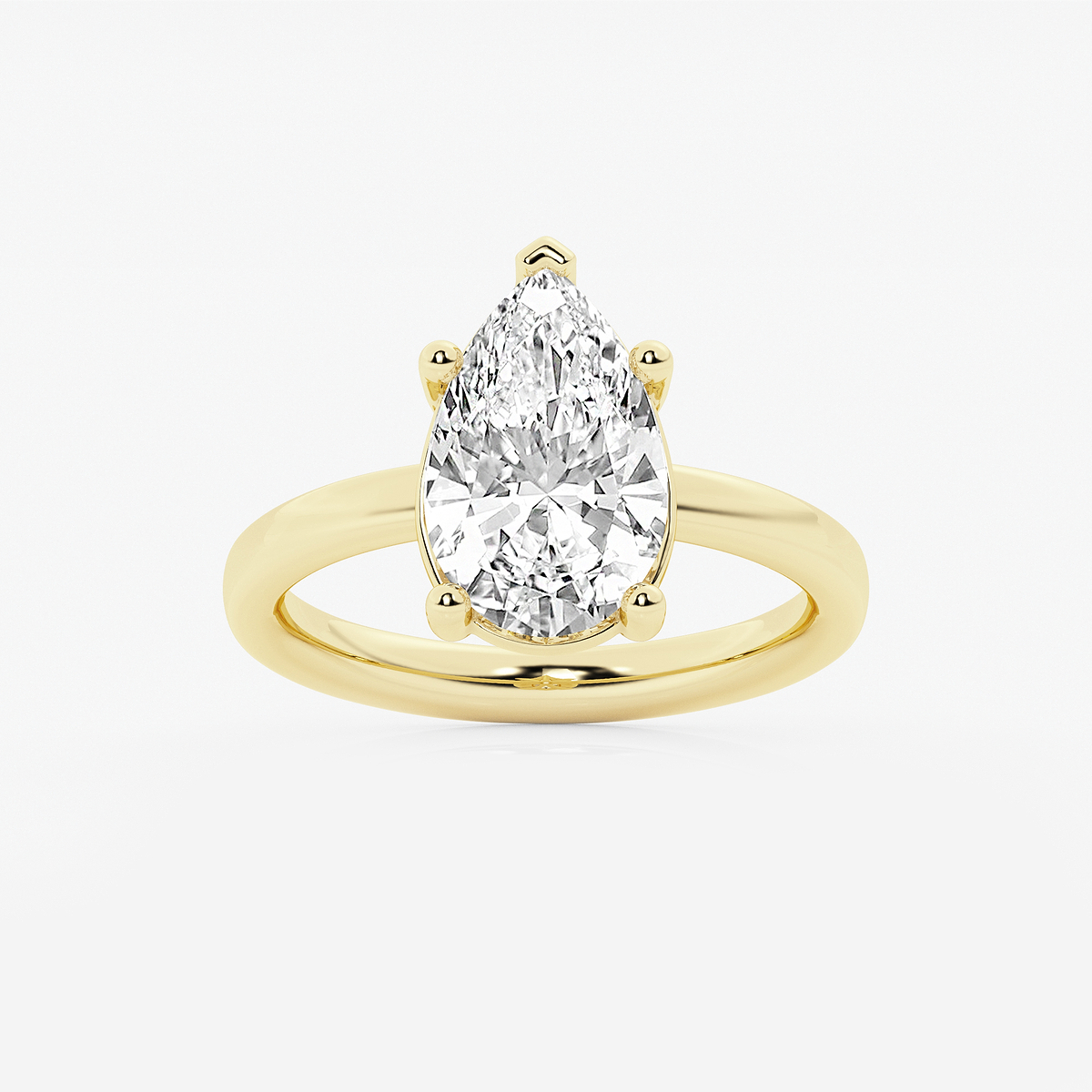 3 ctw Pear Lab Grown Diamond Low Setting Solitaire Engagement Ring