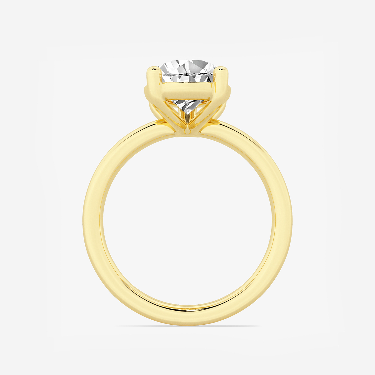 Additional Image 1 for  3 ctw Pear Lab Grown Diamond Low Setting Solitaire Engagement Ring