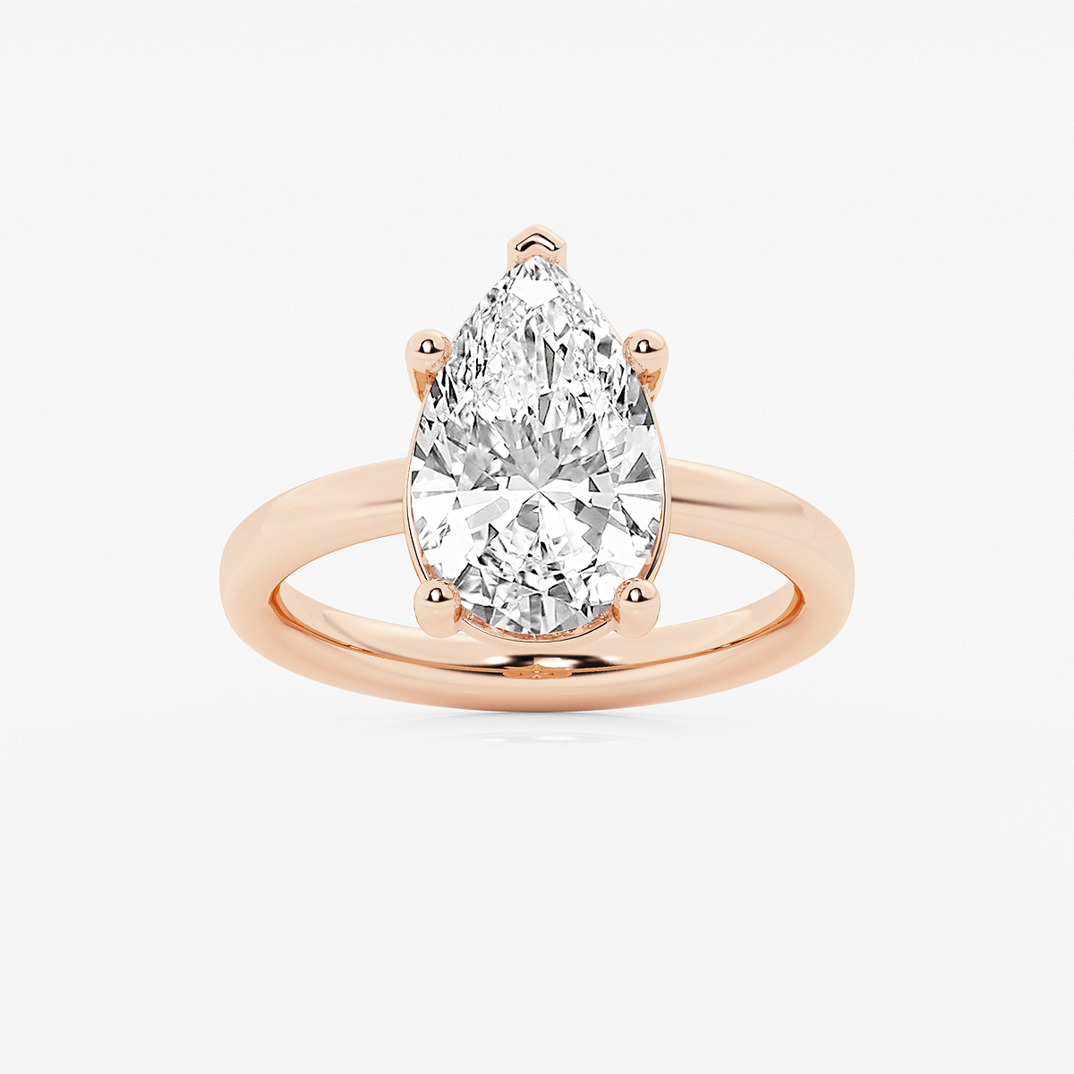 3 1/2 ctw Pear Lab Grown Diamond Low Setting Solitaire Engagement Ring