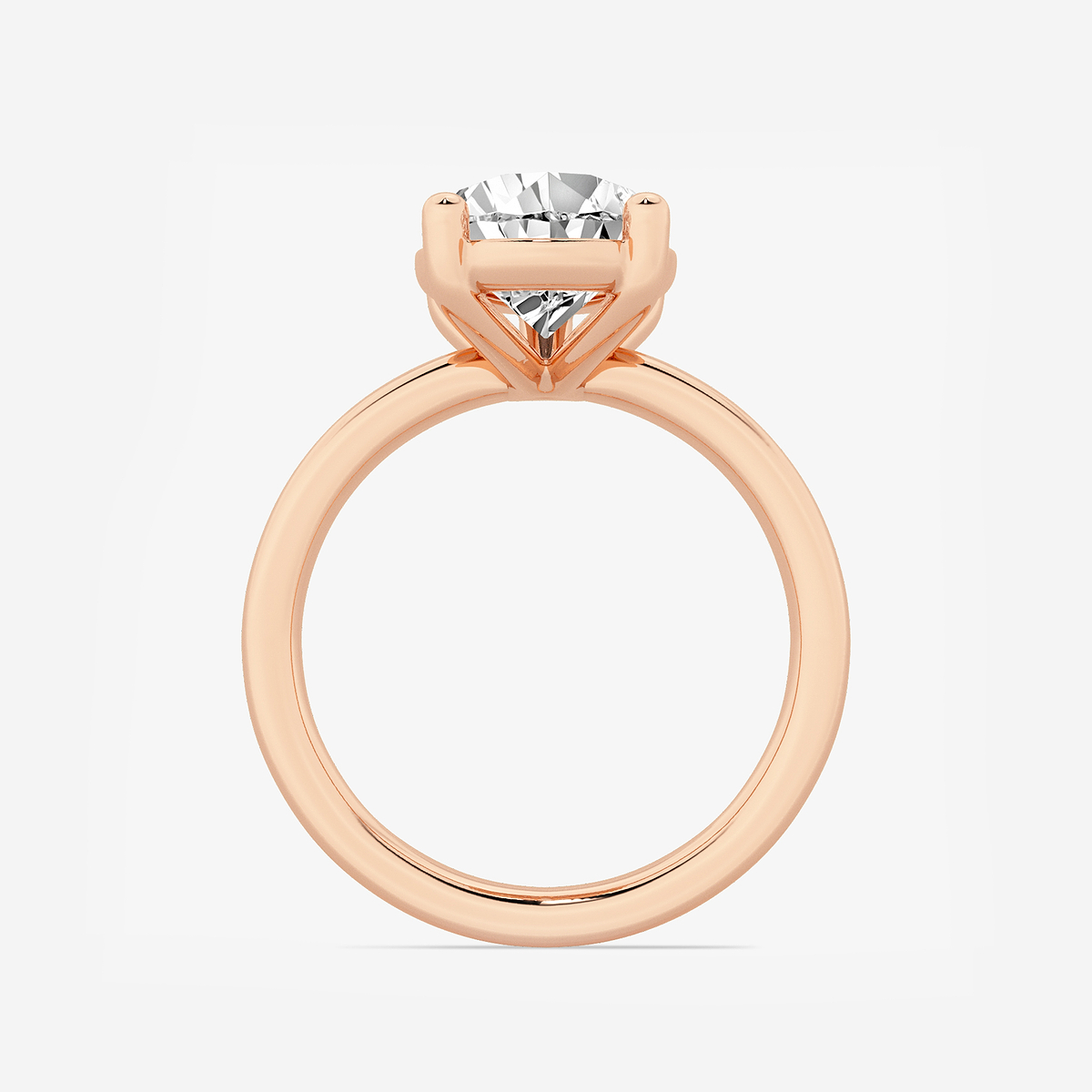 Additional Image 1 for  3 1/2 ctw Pear Lab Grown Diamond Low Setting Solitaire Engagement Ring