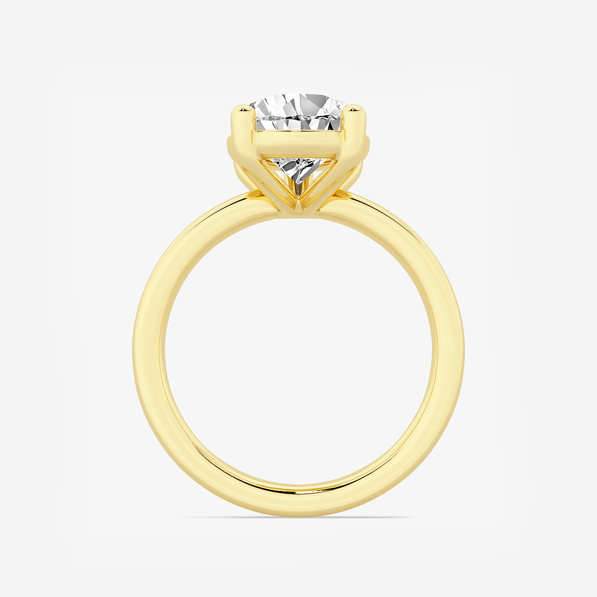 Additional Image 1 for  3 1/2 ctw Pear Lab Grown Diamond Low Setting Solitaire Engagement Ring