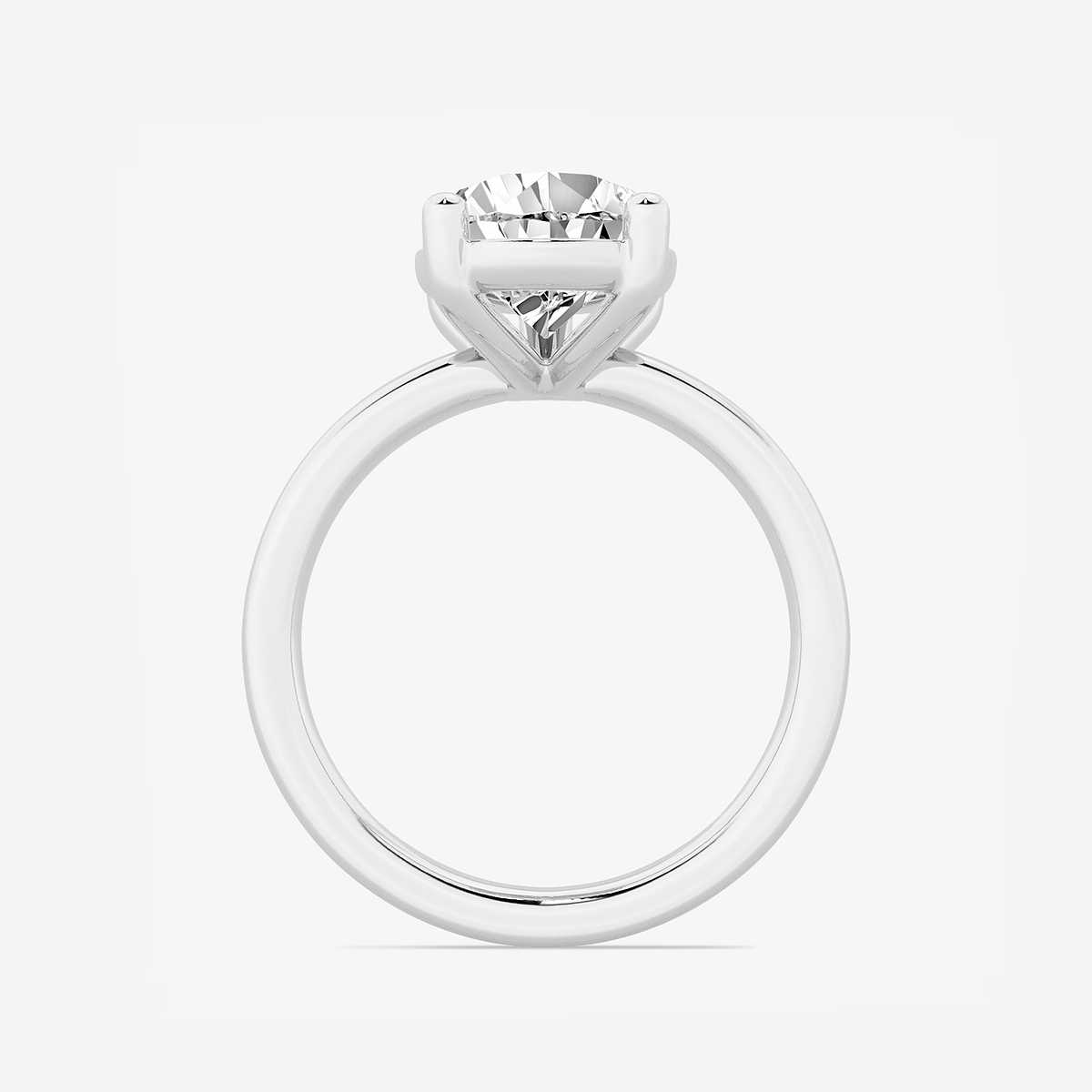Additional Image 1 for  3 1/2 ctw Pear Lab Grown Diamond Low Setting Solitaire Engagement Ring