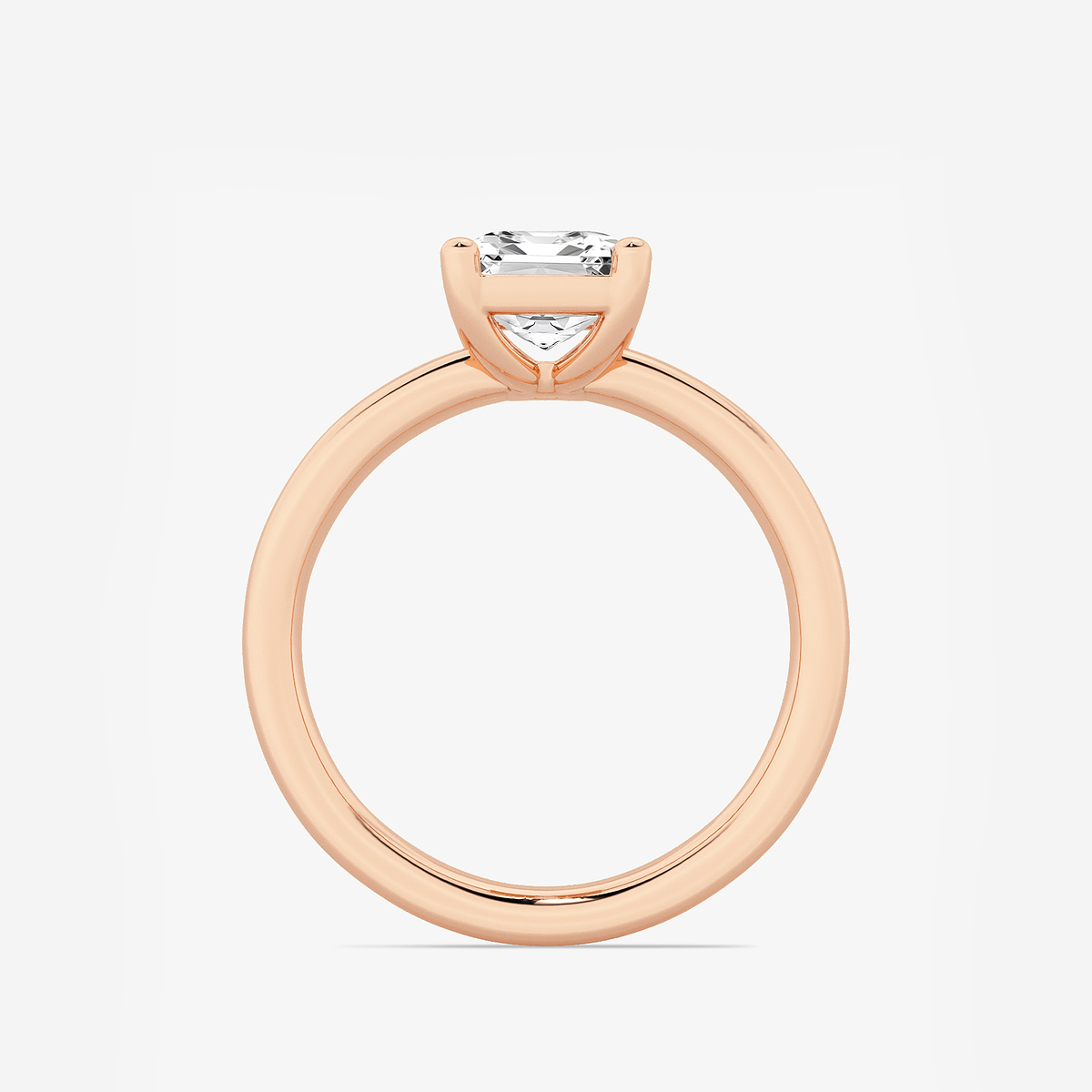 Additional Image 1 for  2 ctw Emerald Lab Grown Diamond Low Setting Solitaire Engagement Ring