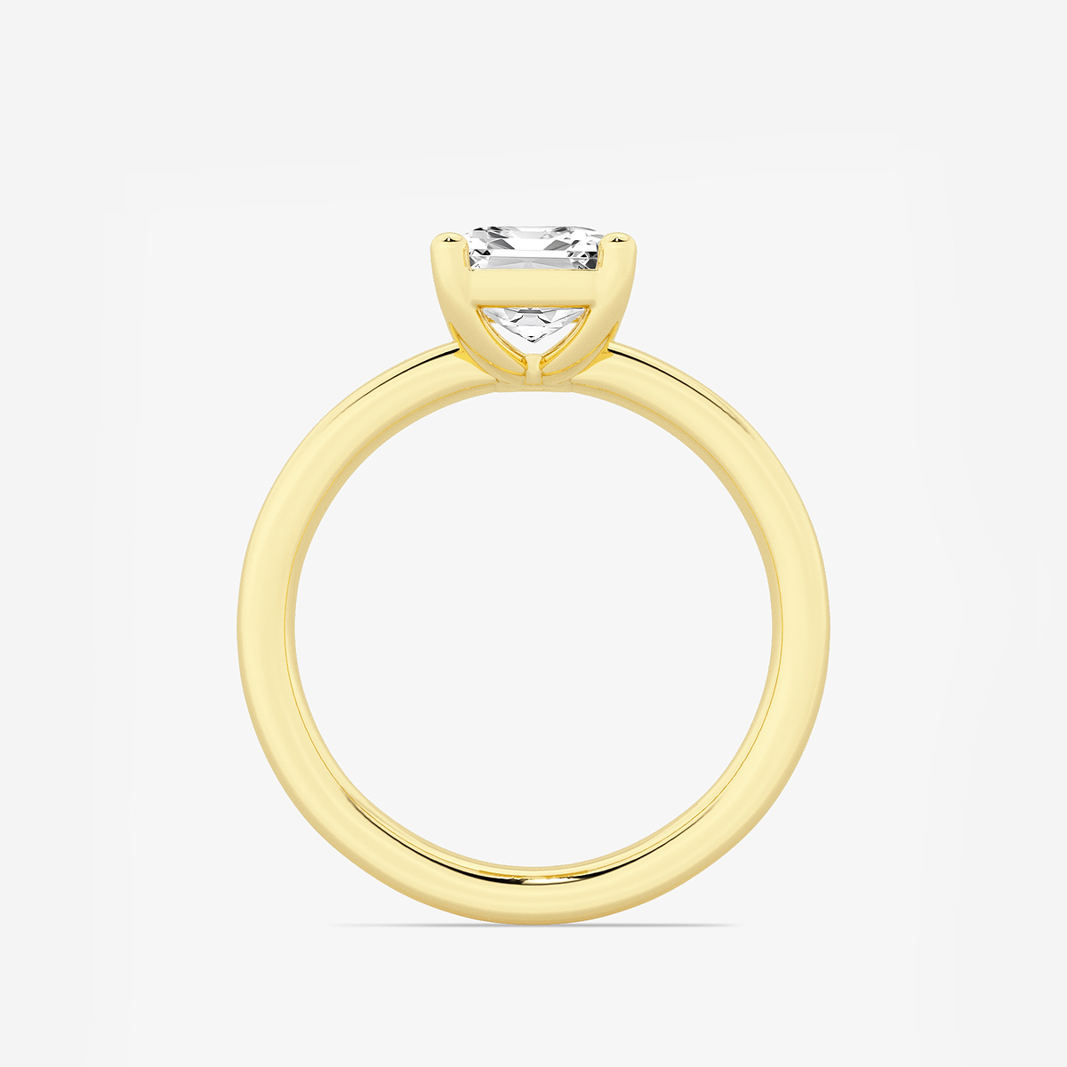 Additional Image 1 for  2 ctw Emerald Lab Grown Diamond Low Setting Solitaire Engagement Ring