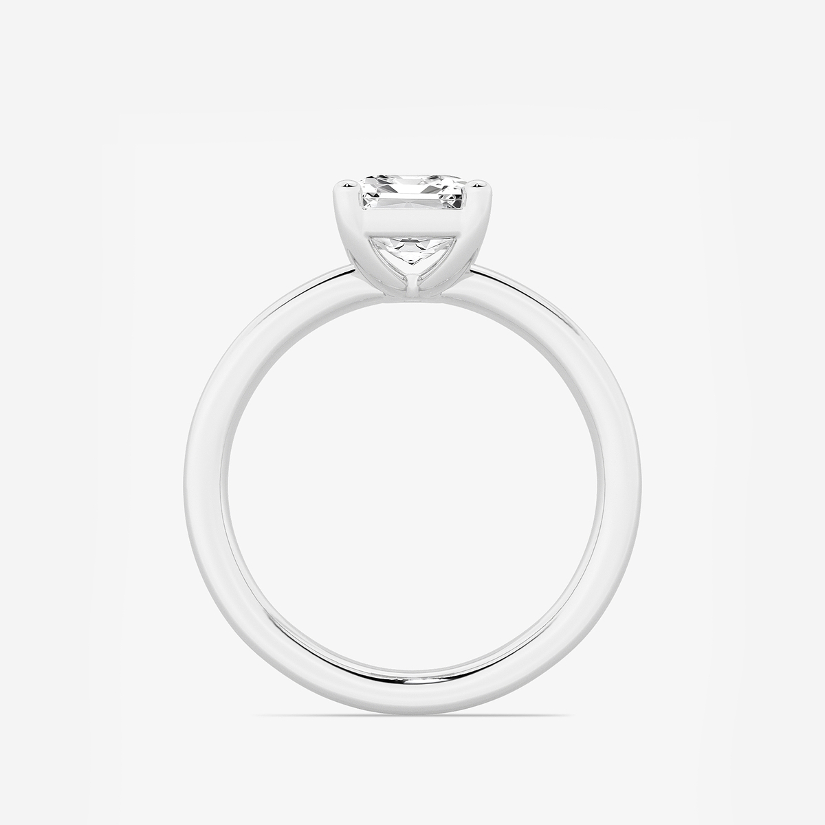 Additional Image 1 for  2 ctw Emerald Lab Grown Diamond Low Setting Solitaire Engagement Ring