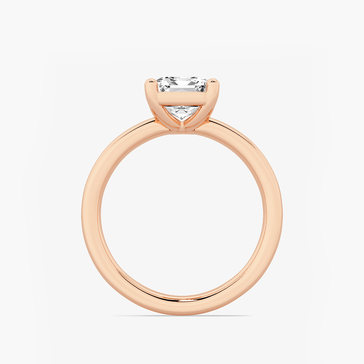 Additional Image 1 for  2 1/2 ctw Emerald Lab Grown Diamond Low Setting Solitaire Engagement Ring