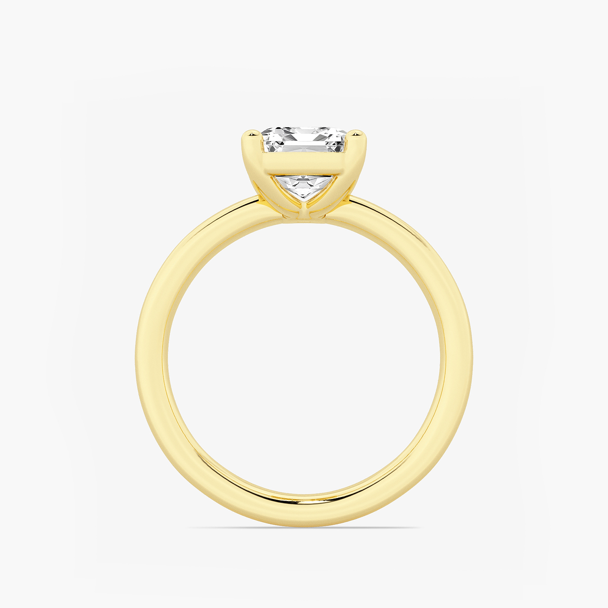 Additional Image 1 for  2 1/2 ctw Emerald Lab Grown Diamond Low Setting Solitaire Engagement Ring