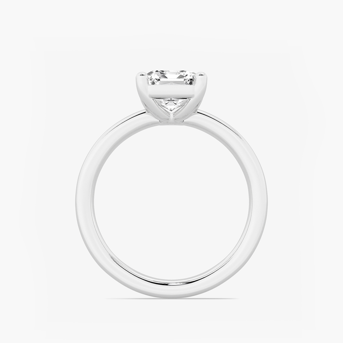 Additional Image 1 for  2 1/2 ctw Emerald Lab Grown Diamond Low Setting Solitaire Engagement Ring