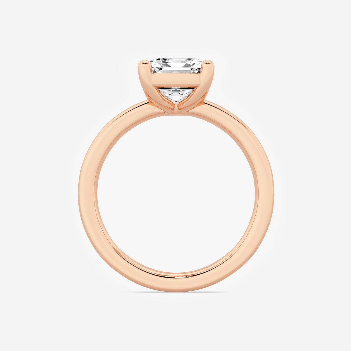 Additional Image 1 for  3 ctw Emerald Lab Grown Diamond Low Setting Solitaire Engagement Ring