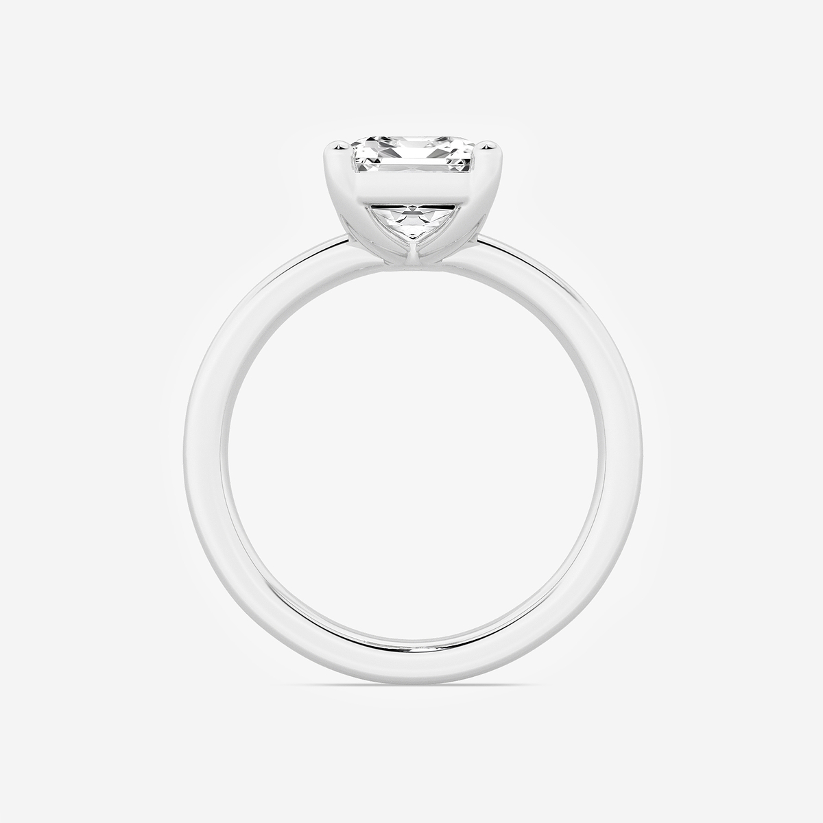Additional Image 1 for  3 ctw Emerald Lab Grown Diamond Low Setting Solitaire Engagement Ring