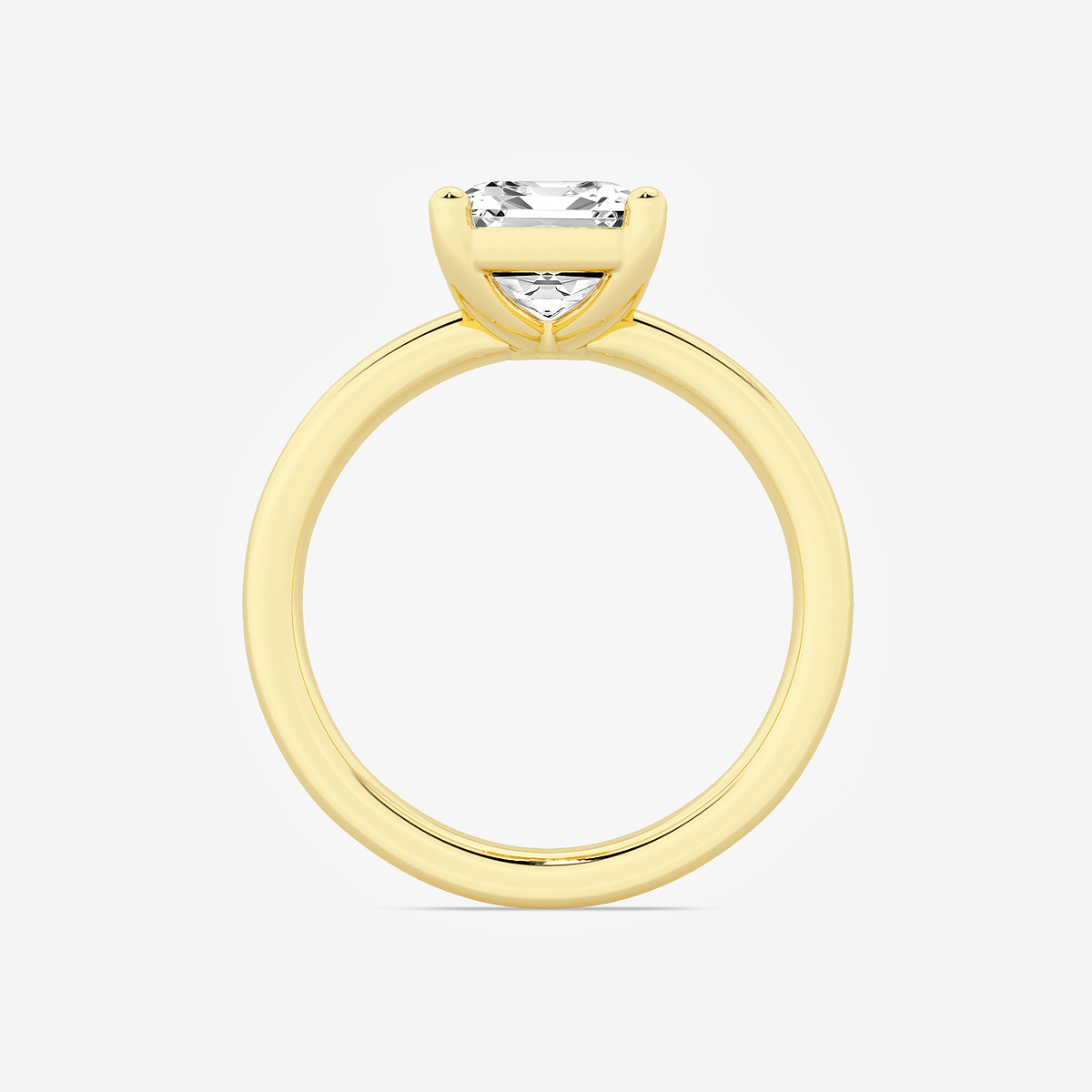 Additional Image 1 for  3 ctw Emerald Lab Grown Diamond Low Setting Solitaire Engagement Ring