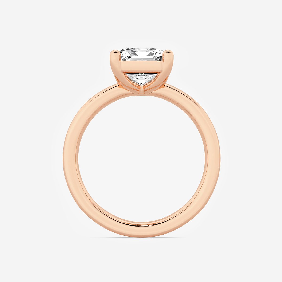 Additional Image 1 for  3 1/2 ctw Emerald Lab Grown Diamond Low Setting Solitaire Engagement Ring