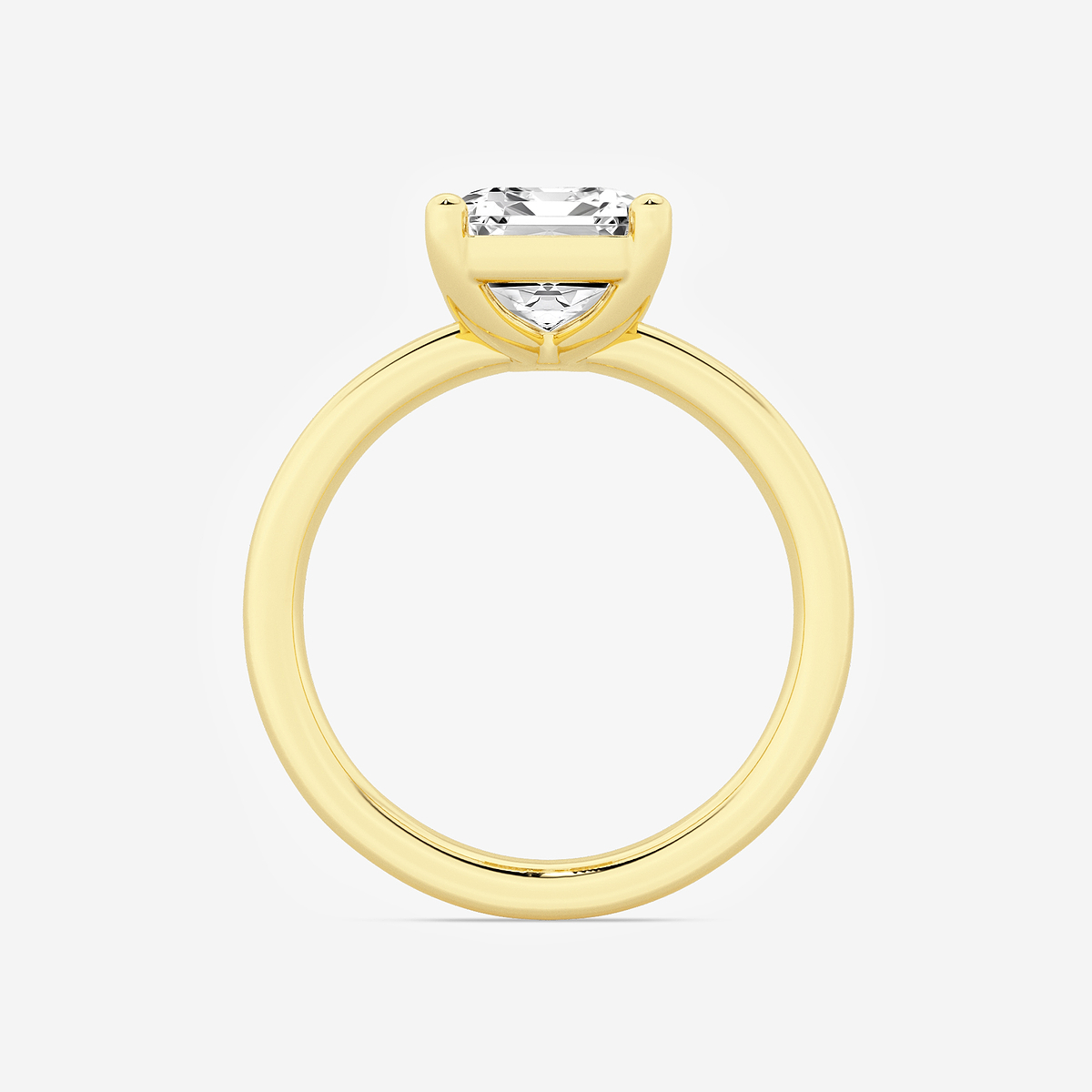 Additional Image 1 for  3 1/2 ctw Emerald Lab Grown Diamond Low Setting Solitaire Engagement Ring