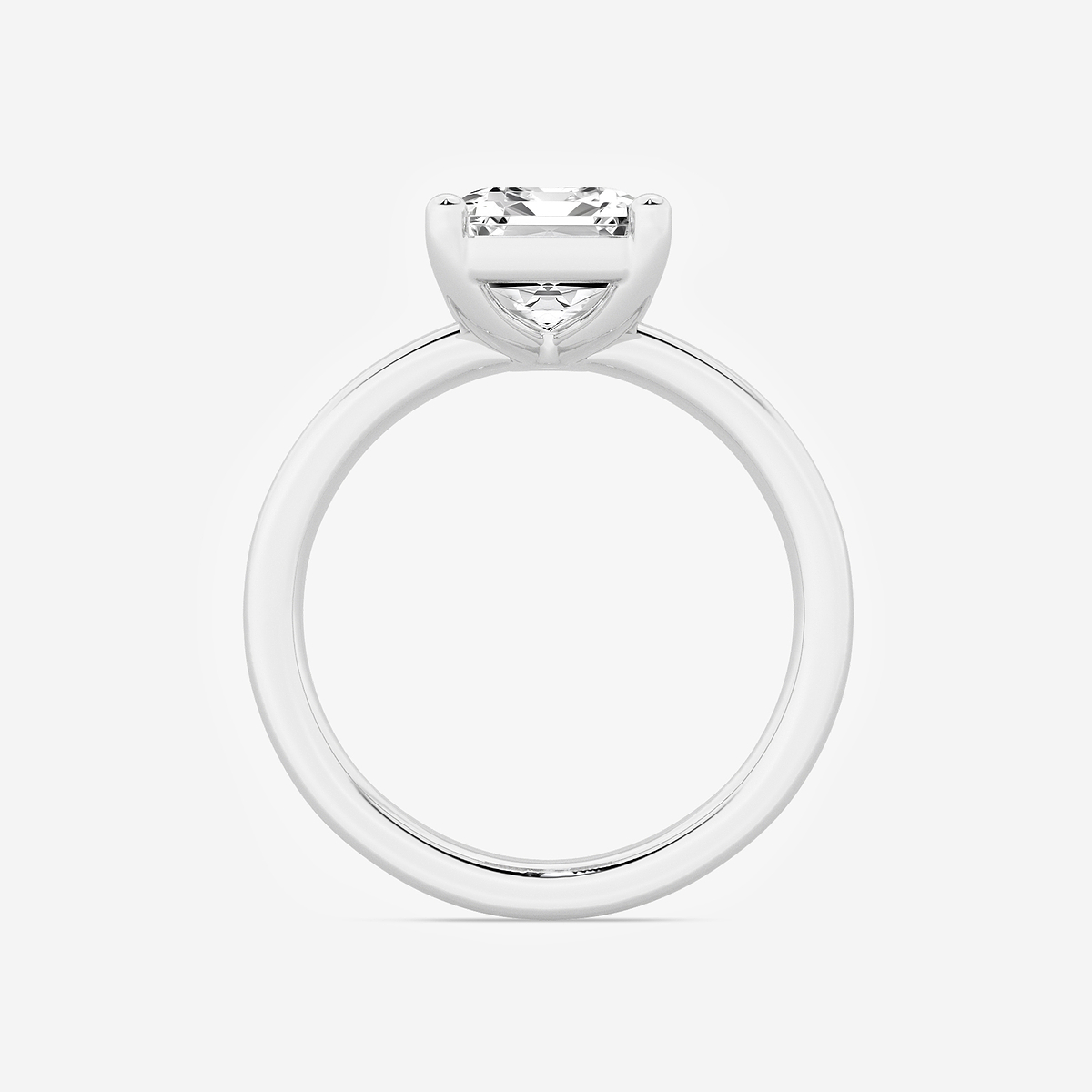Additional Image 1 for  3 1/2 ctw Emerald Lab Grown Diamond Low Setting Solitaire Engagement Ring