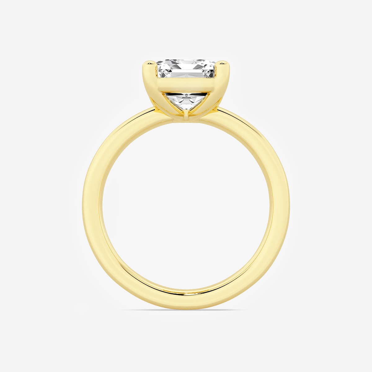 Additional Image 1 for  4 ctw Emerald Lab Grown Diamond Low Setting Solitaire Engagement Ring