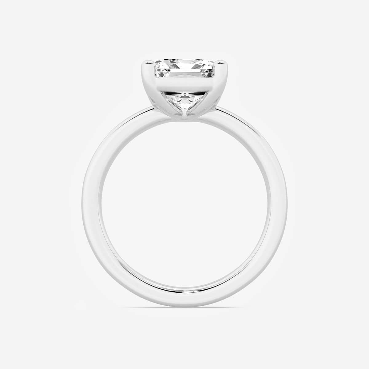 Additional Image 1 for  4 ctw Emerald Lab Grown Diamond Low Setting Solitaire Engagement Ring