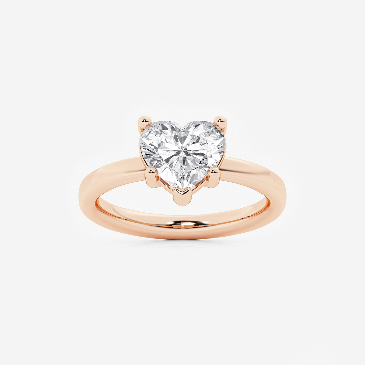 2 ctw Heart Lab Grown Diamond Low Setting Solitaire Engagement Ring