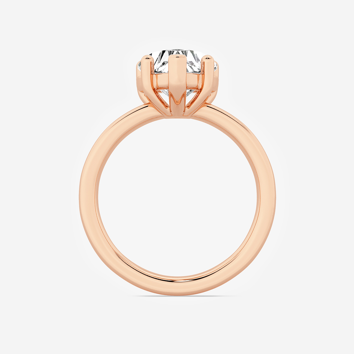 Additional Image 1 for  2 ctw Heart Lab Grown Diamond Low Setting Solitaire Engagement Ring