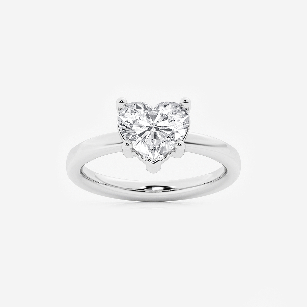 2 ctw Heart Lab Grown Diamond Low Setting Solitaire Engagement Ring