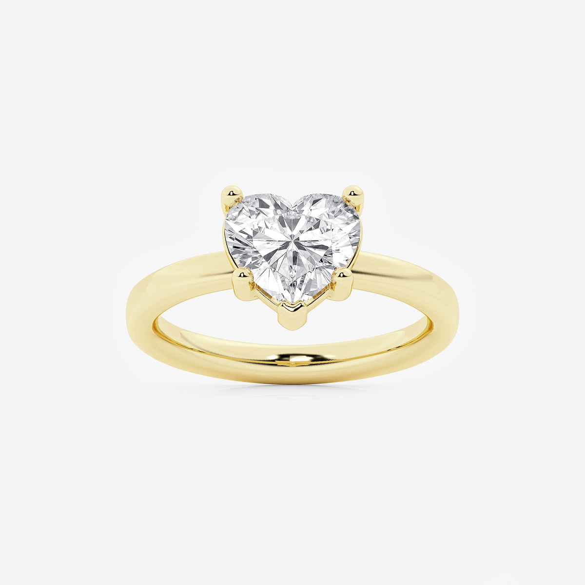 2 ctw Heart Lab Grown Diamond Low Setting Solitaire Engagement Ring