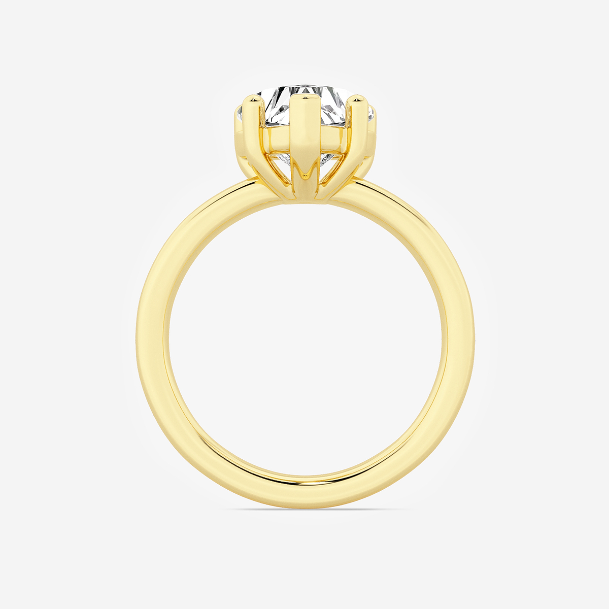 Additional Image 1 for  2 ctw Heart Lab Grown Diamond Low Setting Solitaire Engagement Ring