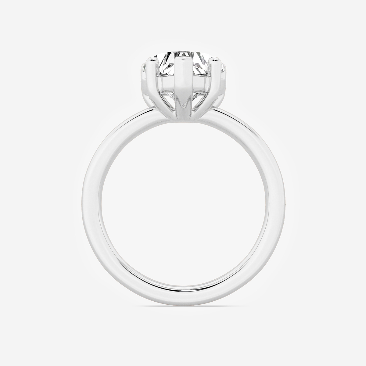 Additional Image 1 for  2 ctw Heart Lab Grown Diamond Low Setting Solitaire Engagement Ring