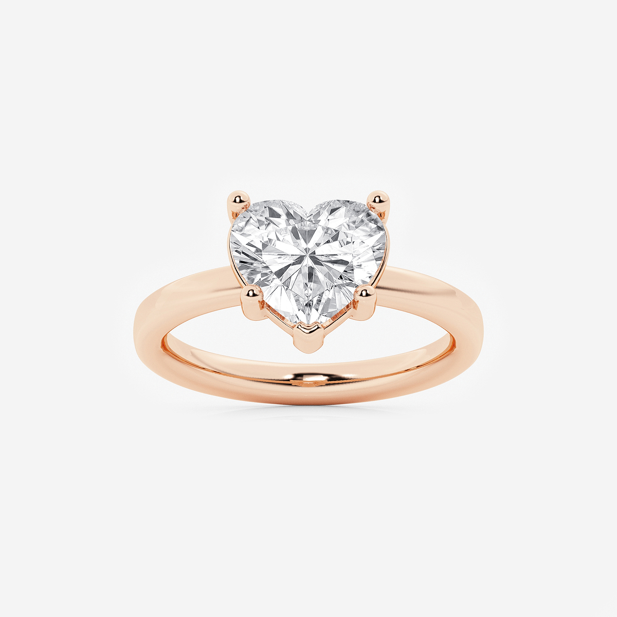 2 1/2 ctw Heart Lab Grown Diamond Low Setting Solitaire Engagement Ring