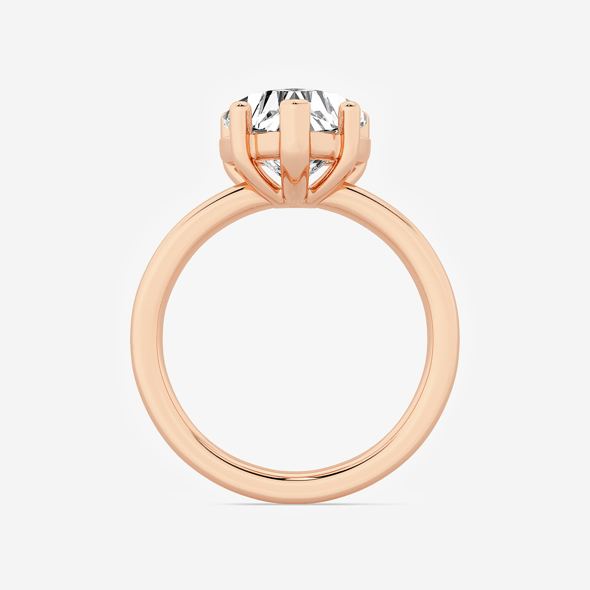 Additional Image 1 for  2 1/2 ctw Heart Lab Grown Diamond Low Setting Solitaire Engagement Ring