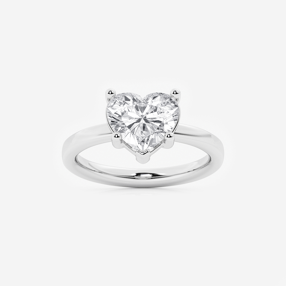 2 1/2 ctw Heart Lab Grown Diamond Low Setting Solitaire Engagement Ring