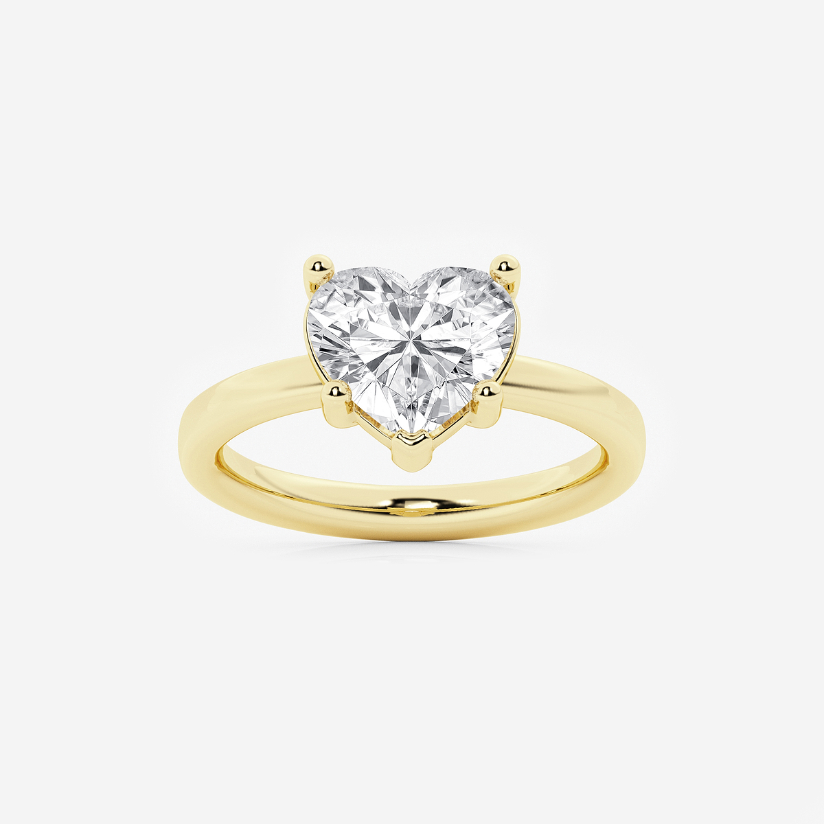 2 1/2 ctw Heart Lab Grown Diamond Low Setting Solitaire Engagement Ring