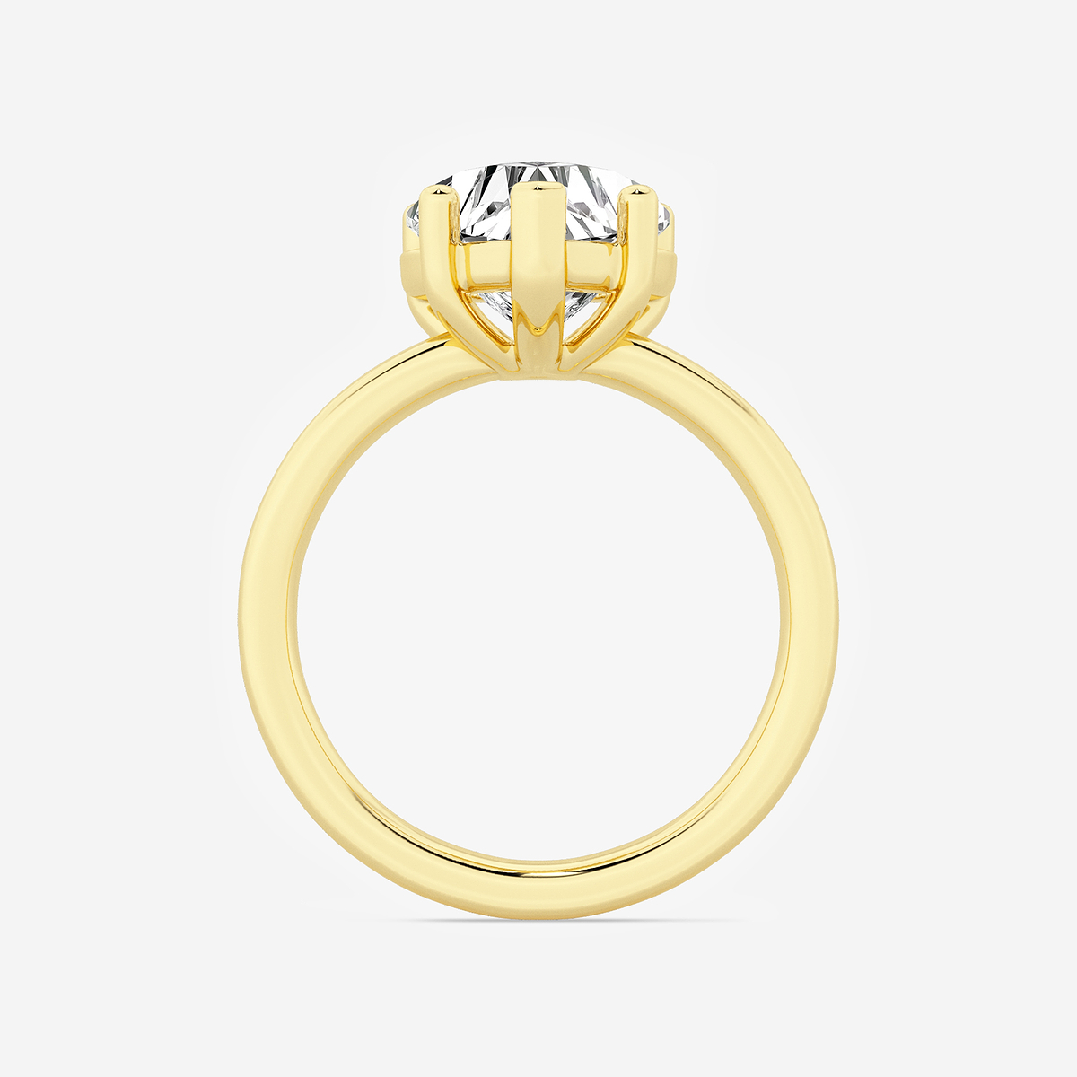 Additional Image 1 for  2 1/2 ctw Heart Lab Grown Diamond Low Setting Solitaire Engagement Ring