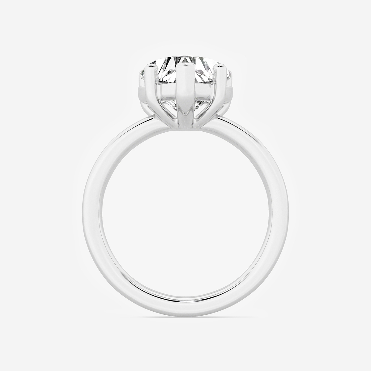 Additional Image 1 for  2 1/2 ctw Heart Lab Grown Diamond Low Setting Solitaire Engagement Ring