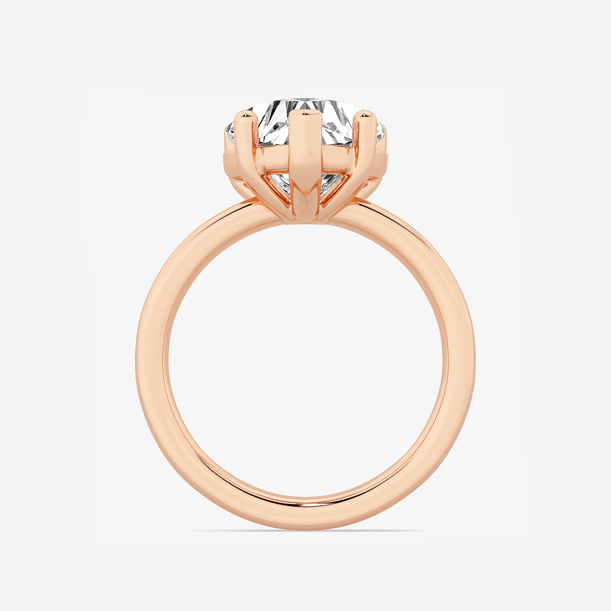 Additional Image 1 for  3 1/2 ctw Heart Lab Grown Diamond Low Setting Solitaire Engagement Ring