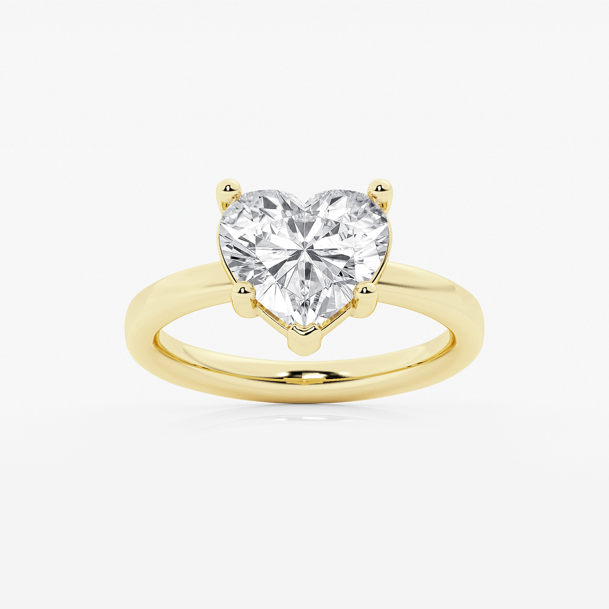 3 1/2 ctw Heart Lab Grown Diamond Low Setting Solitaire Engagement Ring