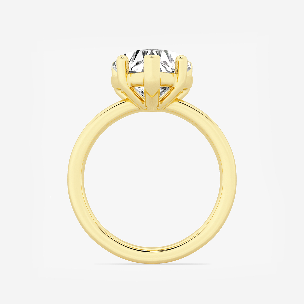 Additional Image 1 for  3 1/2 ctw Heart Lab Grown Diamond Low Setting Solitaire Engagement Ring