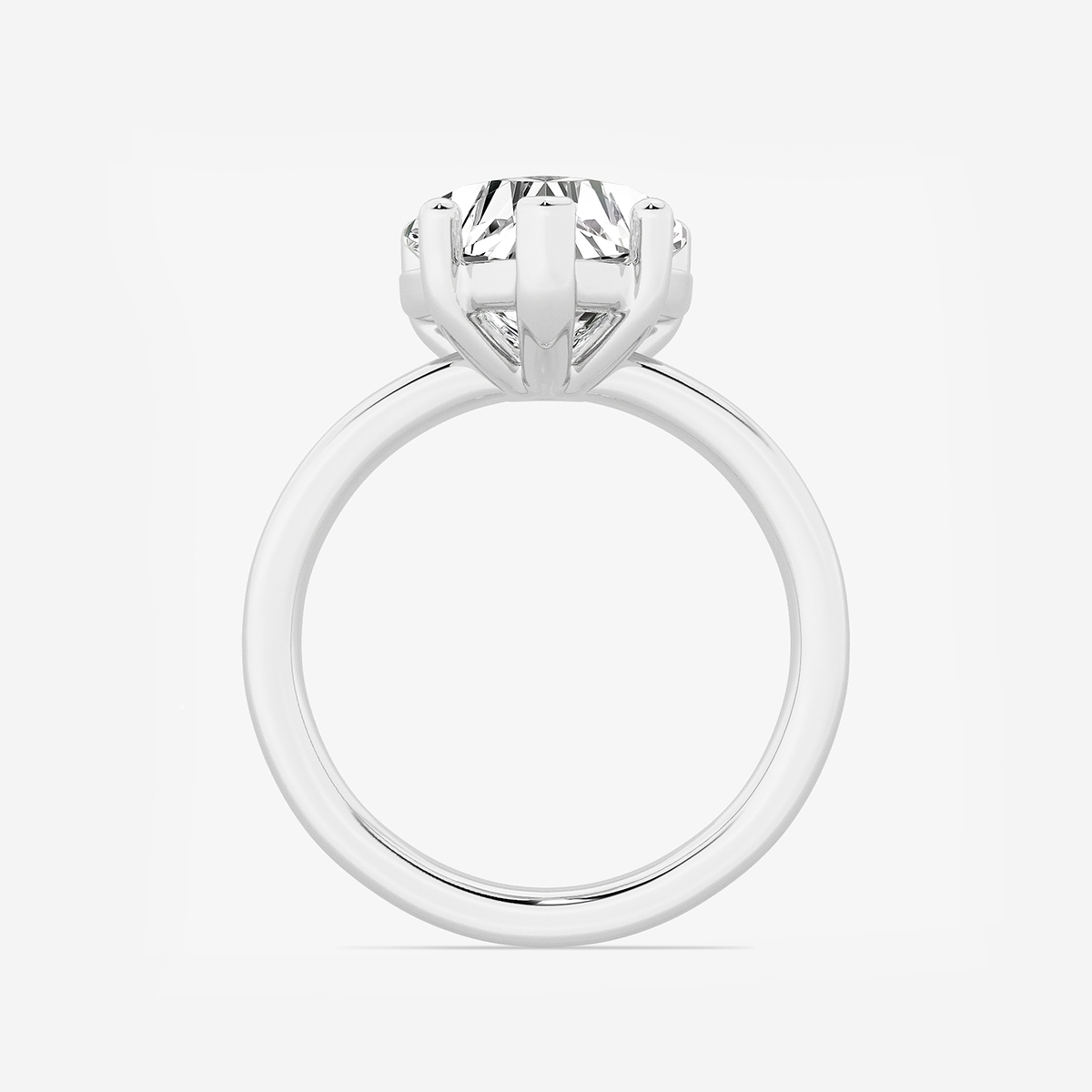 Additional Image 1 for  3 1/2 ctw Heart Lab Grown Diamond Low Setting Solitaire Engagement Ring