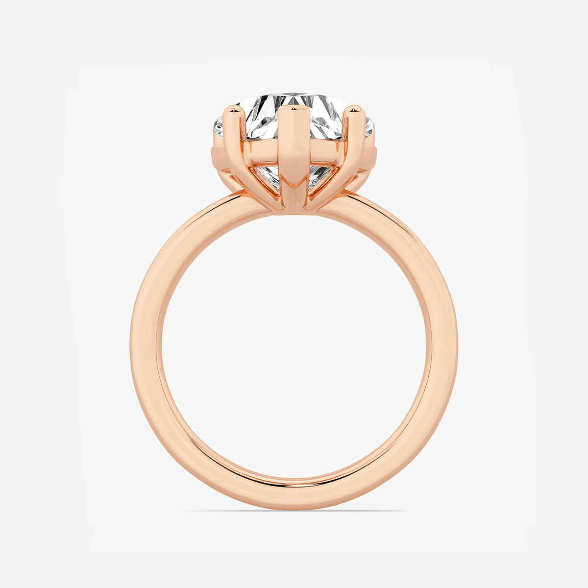 Additional Image 1 for  4 ctw Heart Lab Grown Diamond Low Setting Solitaire Engagement Ring